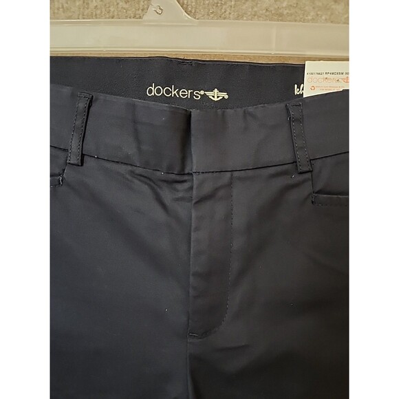 Dockers Sure Fit Khaki Pants Womens 12 Navy Blue Slimming Stretch Trouser NEW - Picture 3 of 10